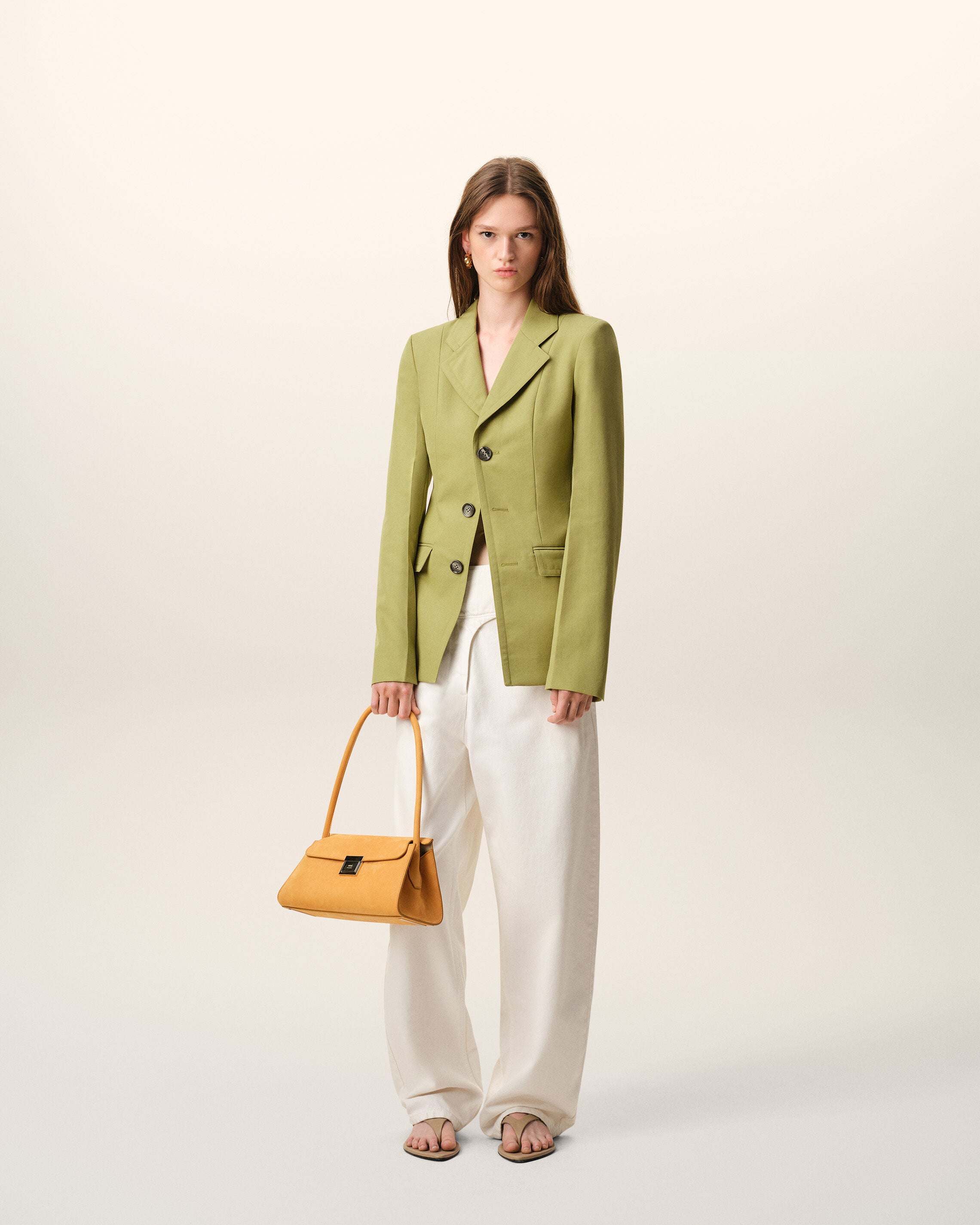 CHAQUETA AJUSTADA DE LANA NUEVA VERDE MATCHA | Ami Paris