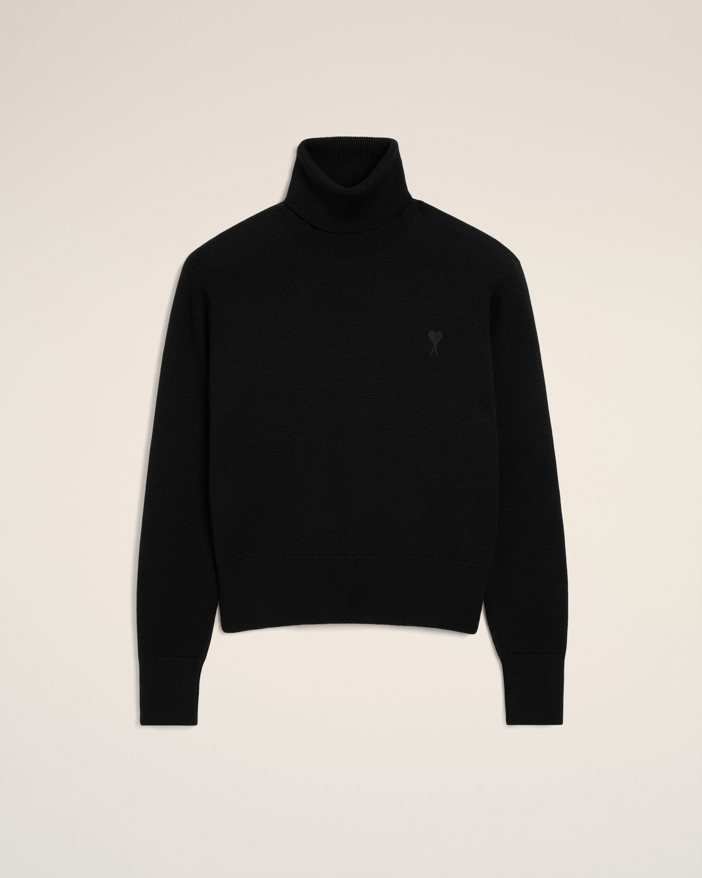 Sweater de lana negra BLACK/BLACK Ami De Coeur con cuello vuelto | AMI PARIS