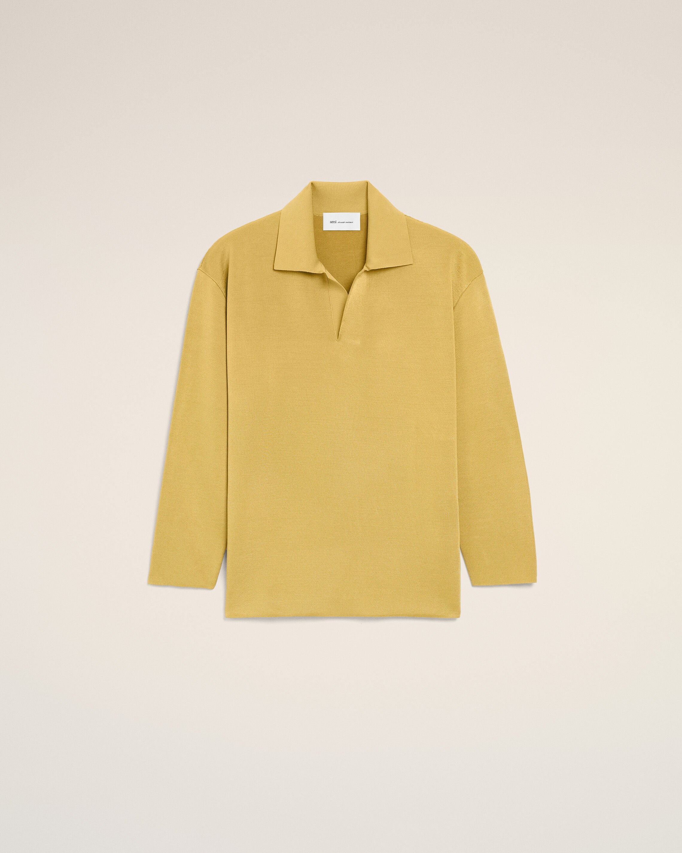 POLO AMARILLO PASTEL de Lana de Manga Larga | Ami Paris