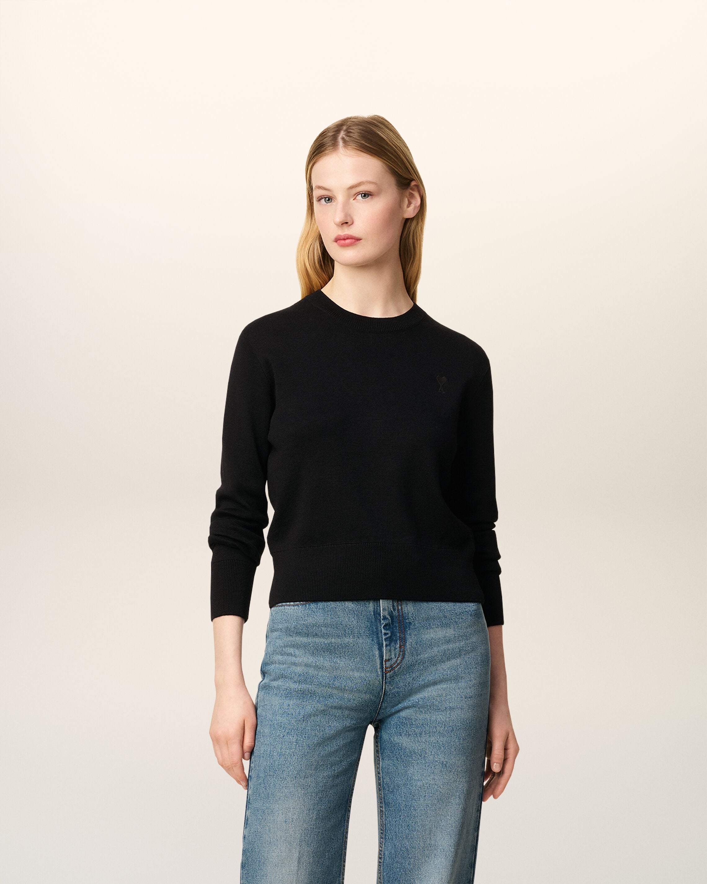 Sweater de lana negra BLACK/BLACK Ami De Coeur | AMI PARIS