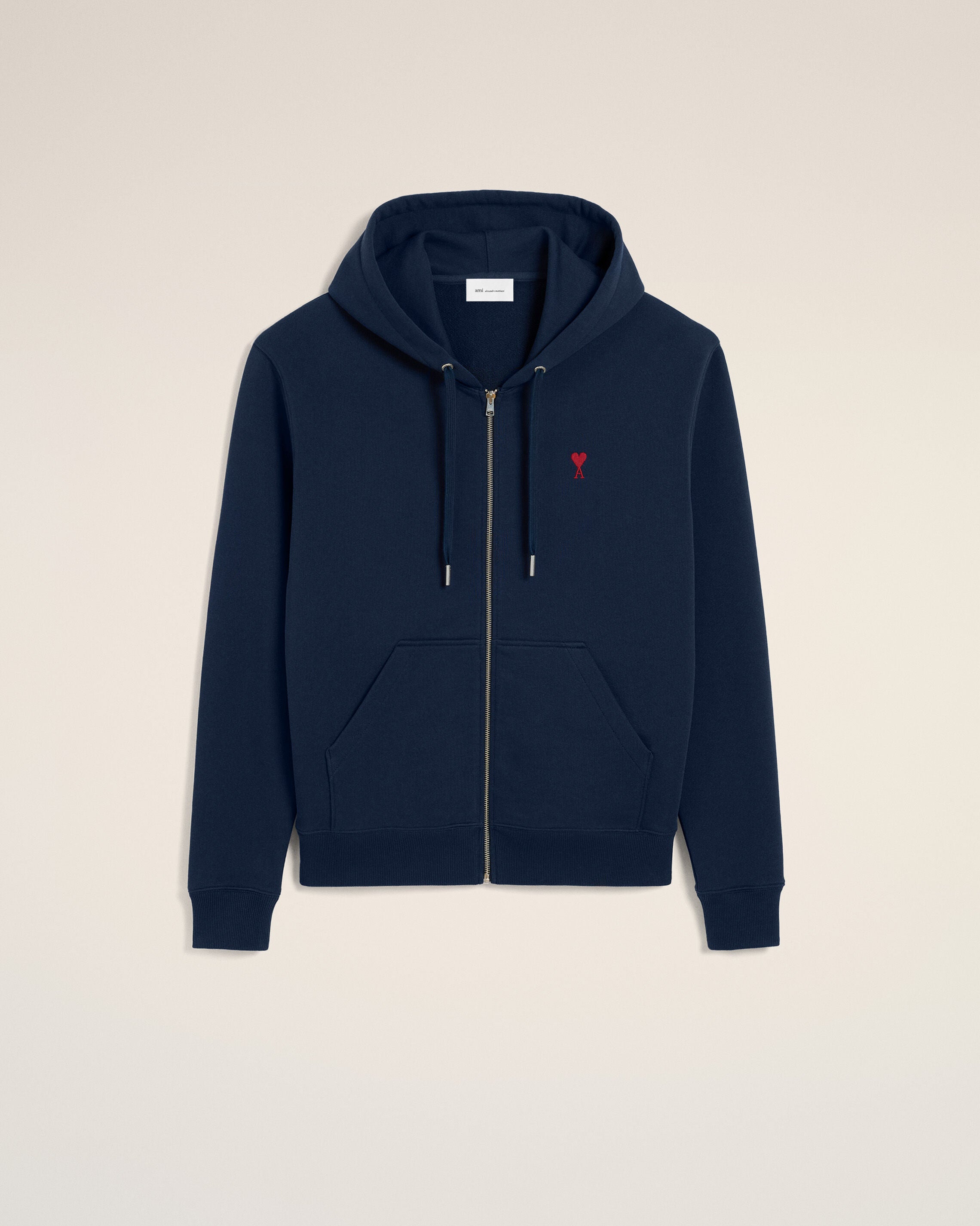 Sudadera con cremallera Ami de Coeur azul noche rojo | AMI PARIS