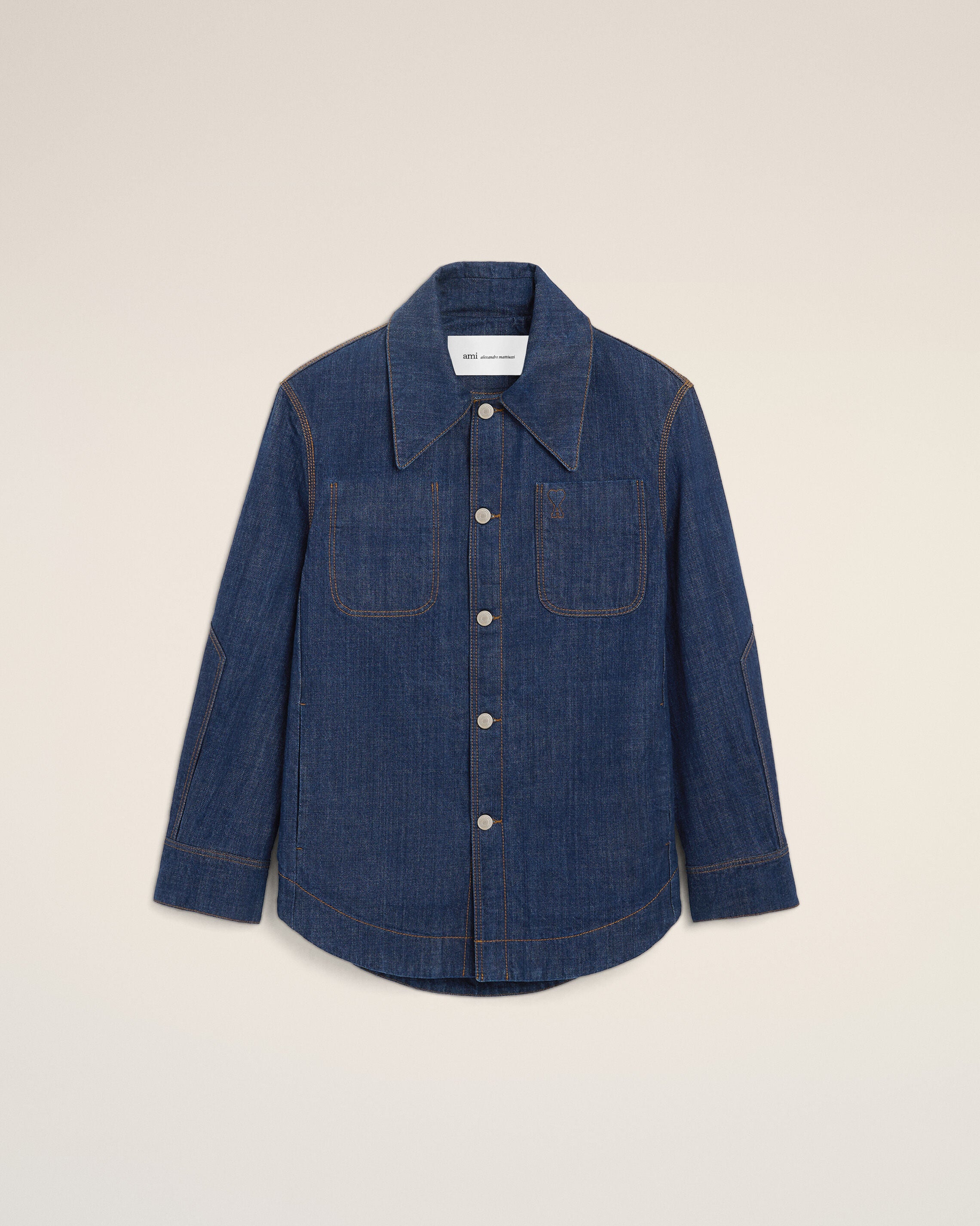 Chamarra worker de algodón azul indigo Ami De Coeur | Ami Paris