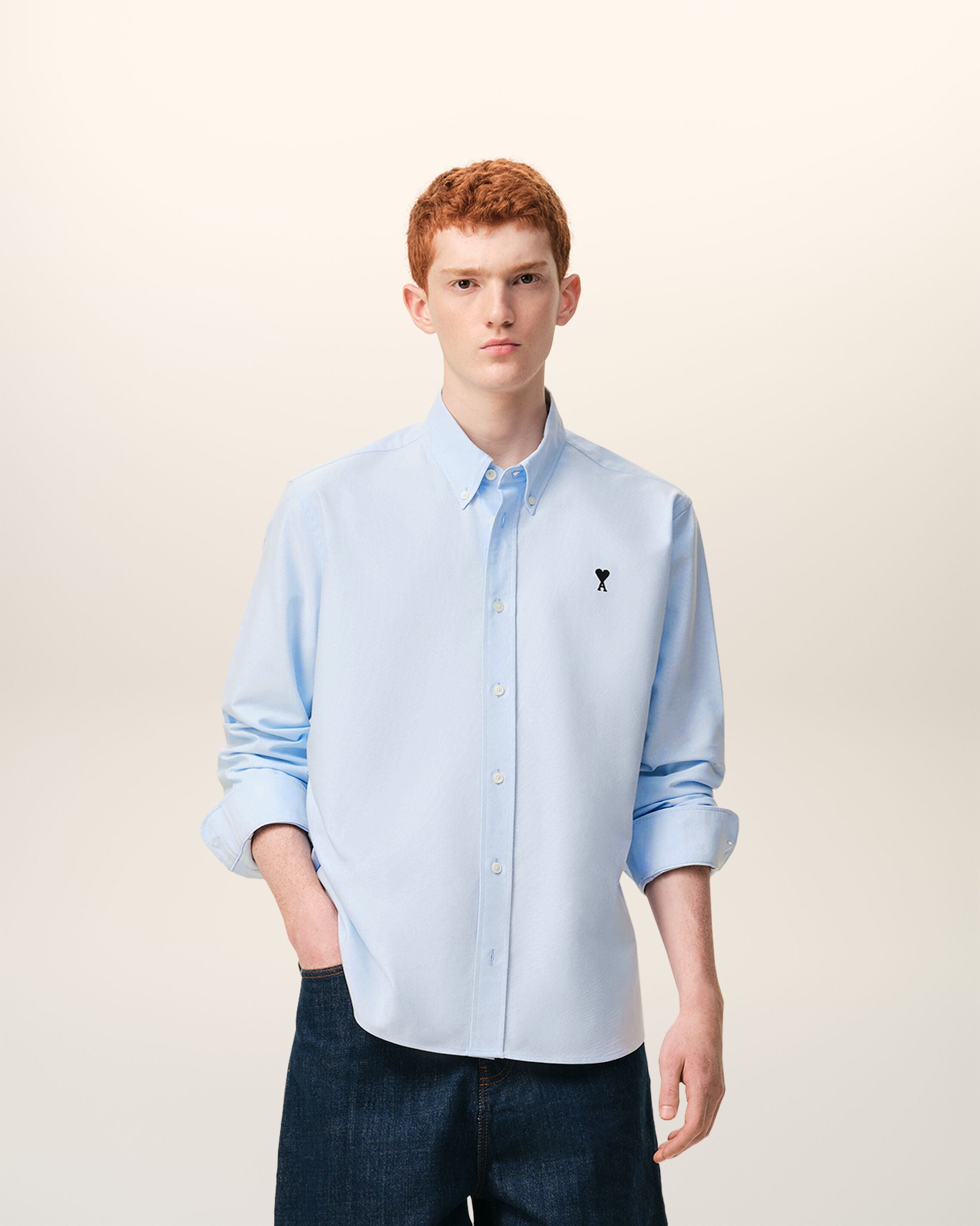 Camisa azul cielo de algodón botón a botón Ami De Coeur | AMI PARIS