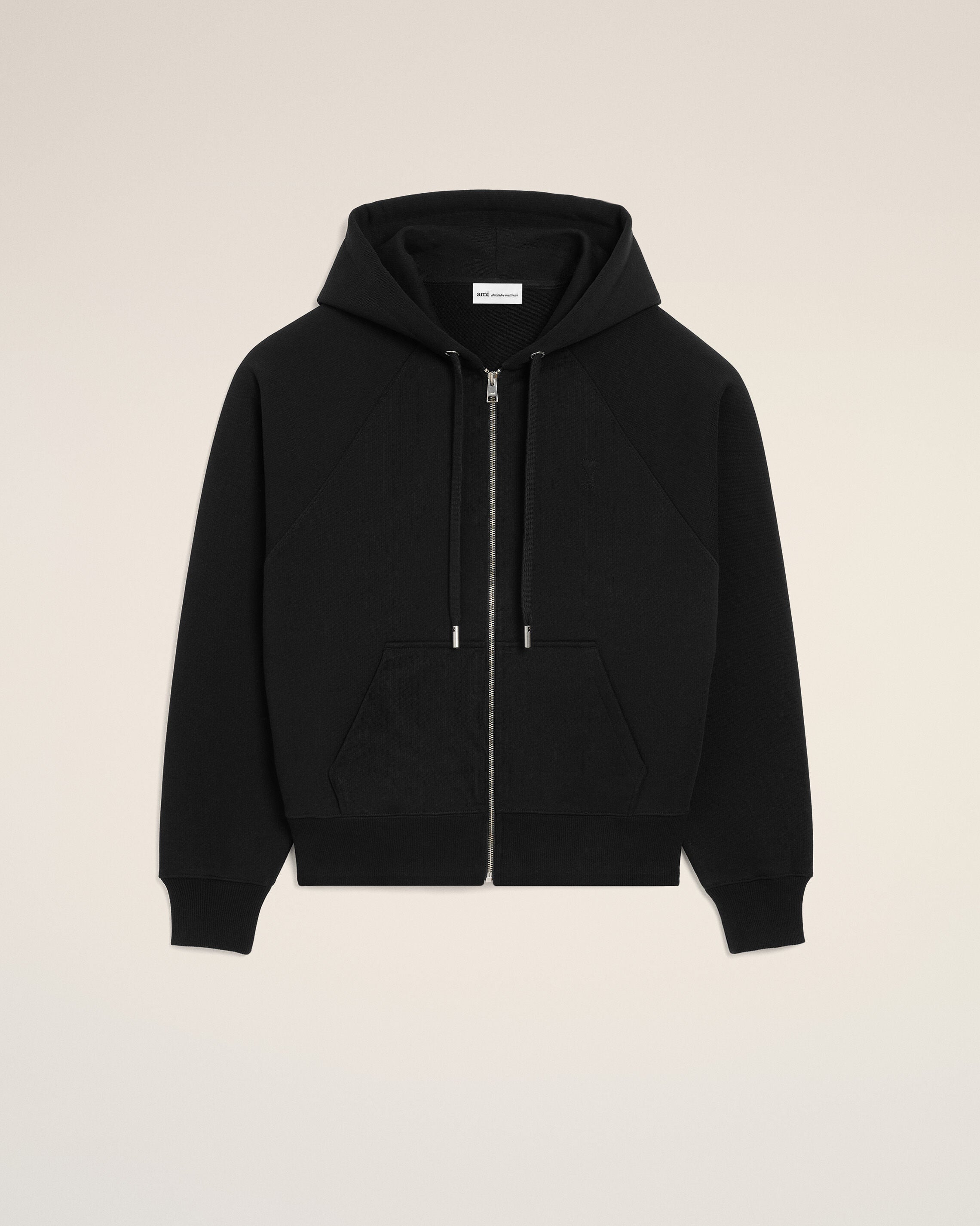 SUDADERA ZIPED DE ALGODÓN NEGRO BLACK Ami De Coeur | AMI PARIS