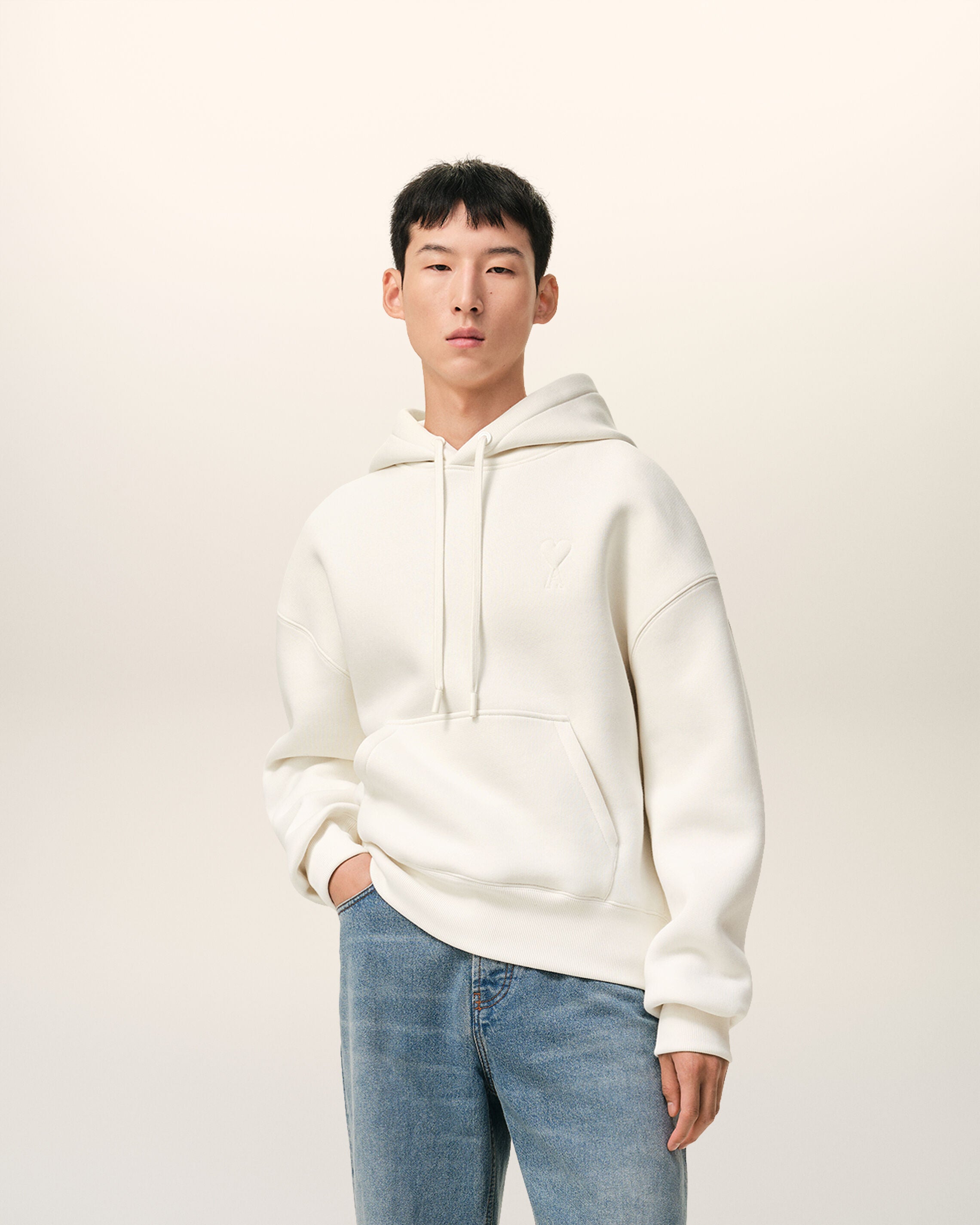 SUDADERA AMI DE COEUR BLANCA DE ALGODÓN ESTAMPADO BLANCO | AMI PARÍS
