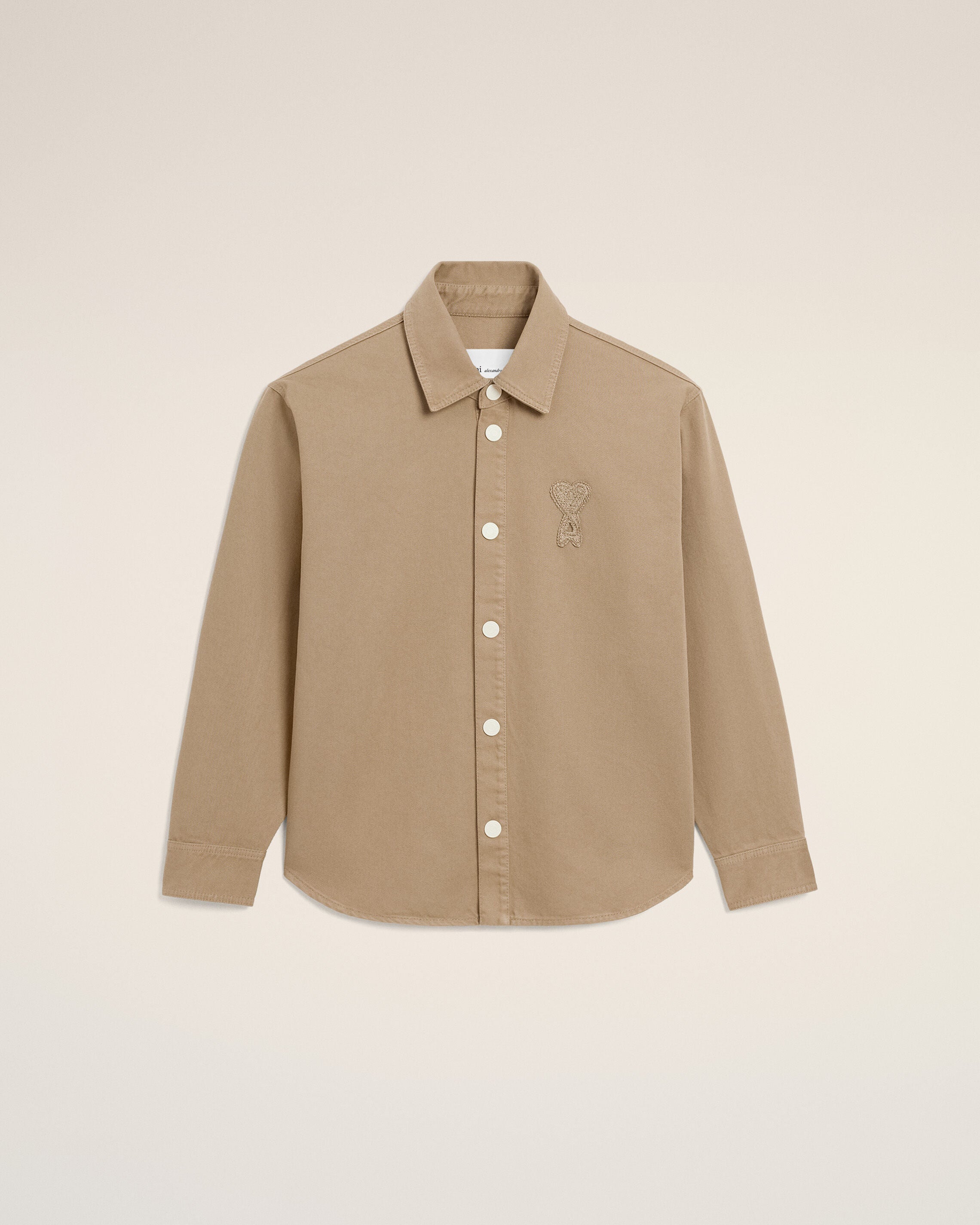 CAMISERO AMI DE COEUR DE LANA BEIGE TAUPE | Ami Paris