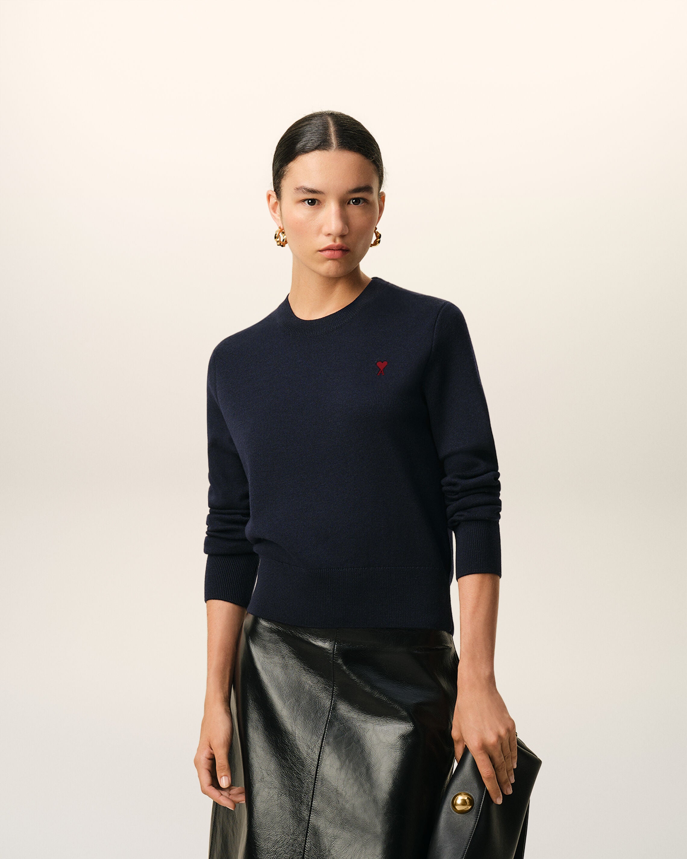 Sweater de lana azul NAVY/ROJO Ami De Coeur | AMI PARIS