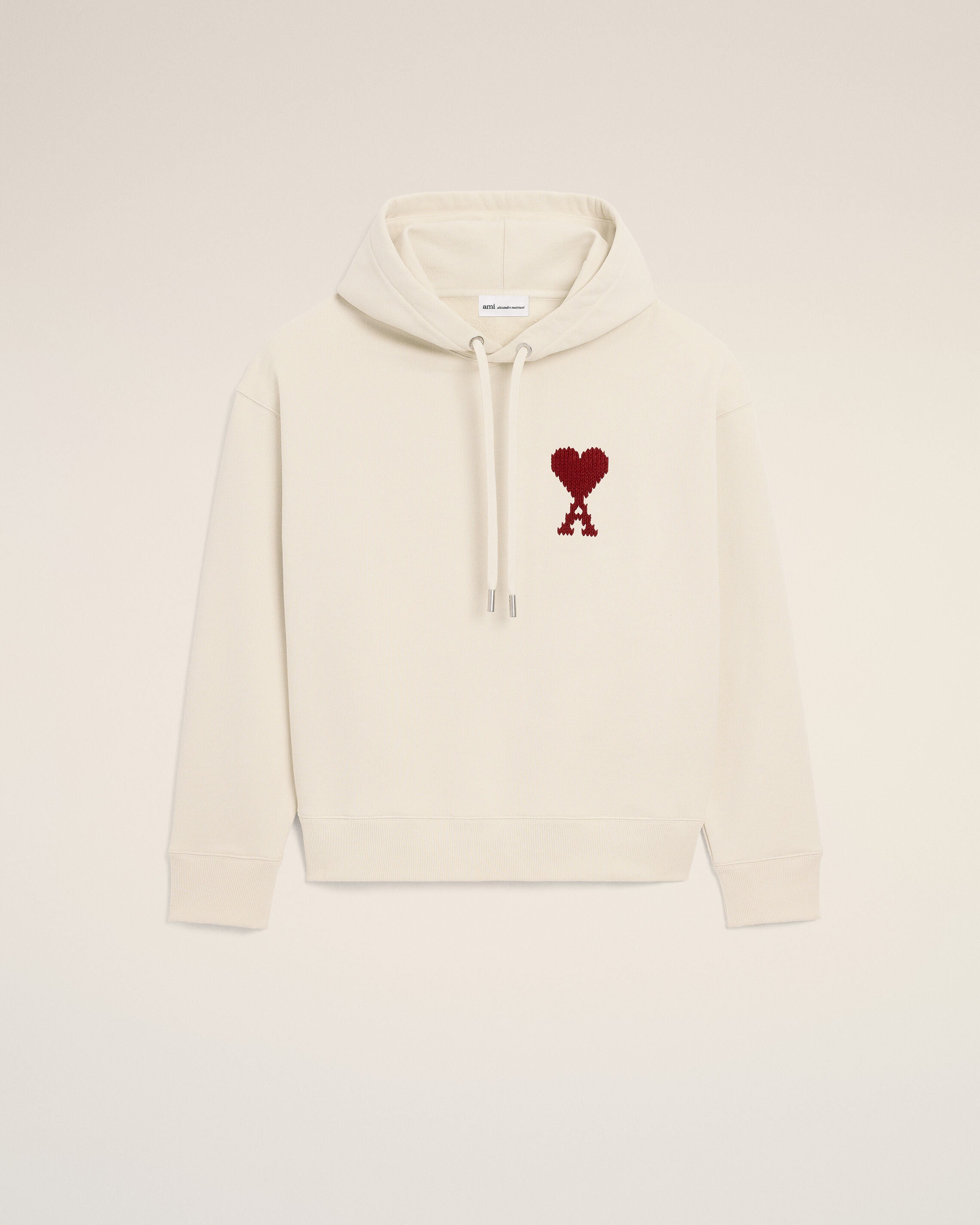 Sudadera Ami De Coeur de algodón blanco MOONLIGHT / SUNSET RED | Ami Paris