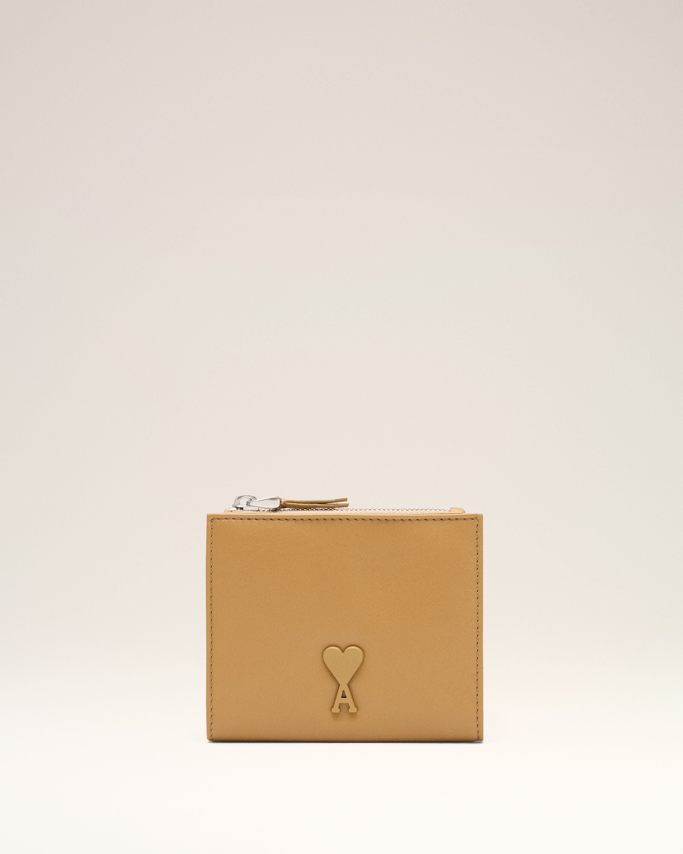 Cartera plegada HONEY de cuero de vaca amarillo | Ami Paris