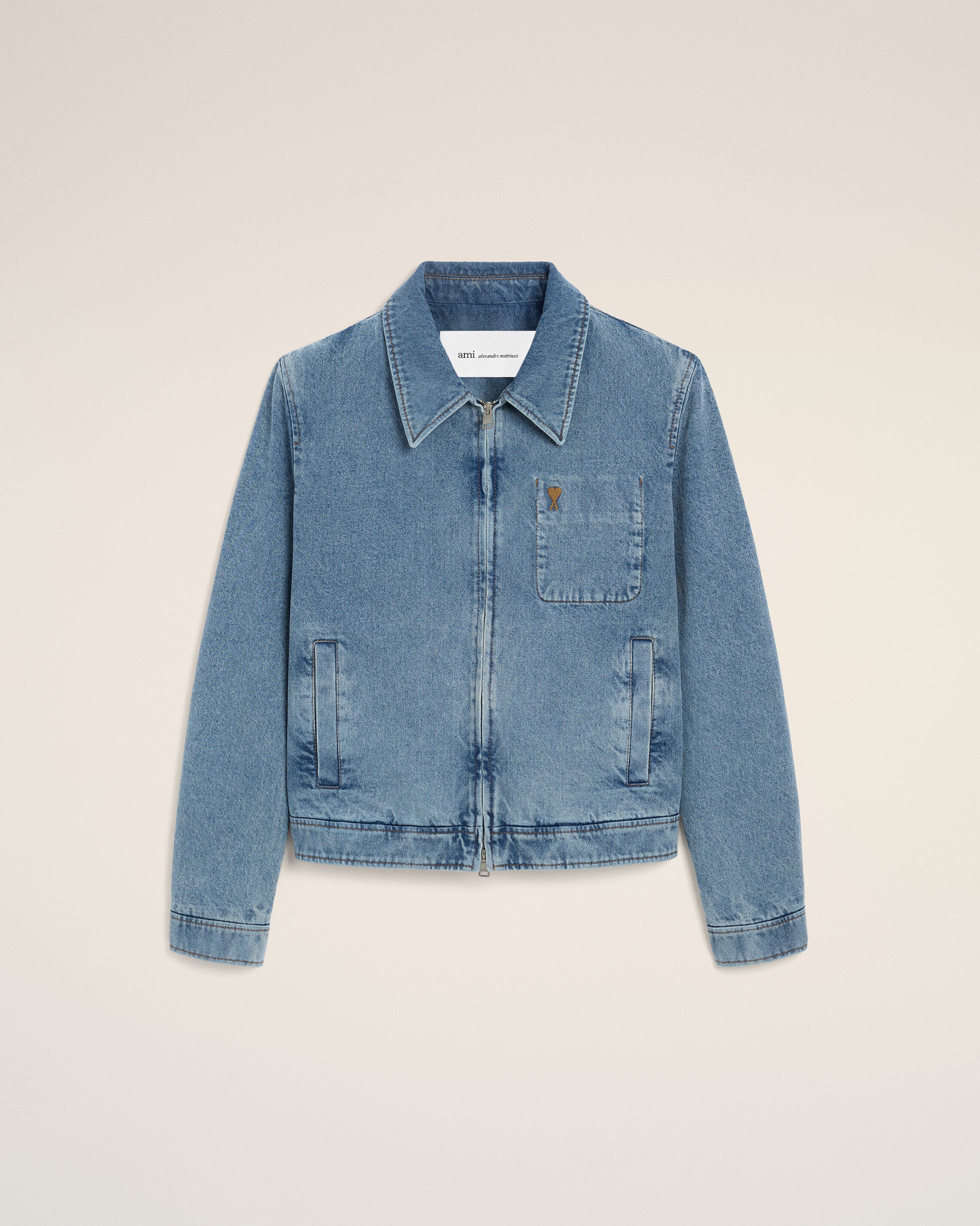 CHAQUETA USADA AZUL Azul algodón Ami De Coeur con cremallera | AMI PARIS