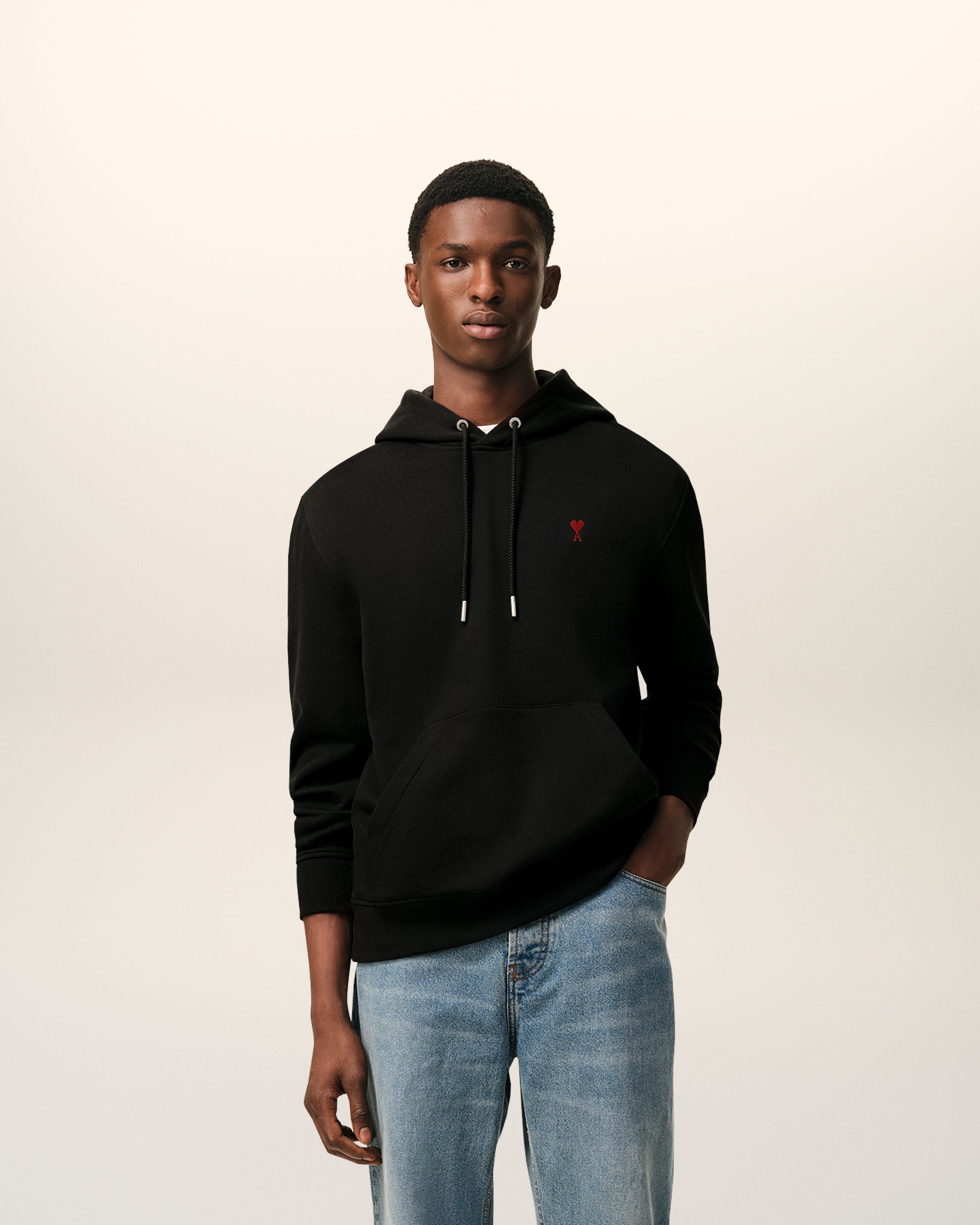 Sudadera Ami de Coeur Negro Rojo | AMI PARIS
