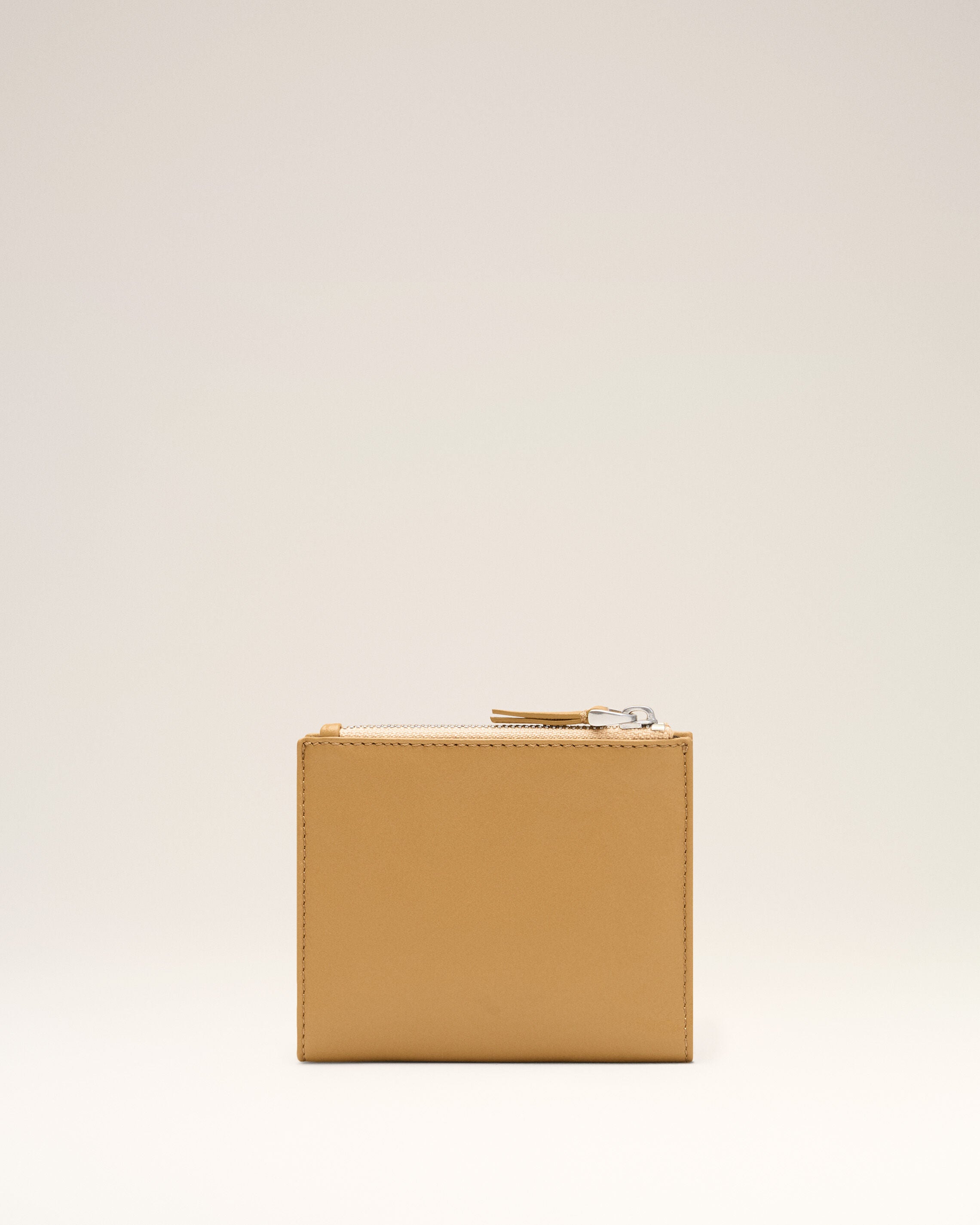 Cartera plegada HONEY de cuero de vaca amarillo | Ami Paris