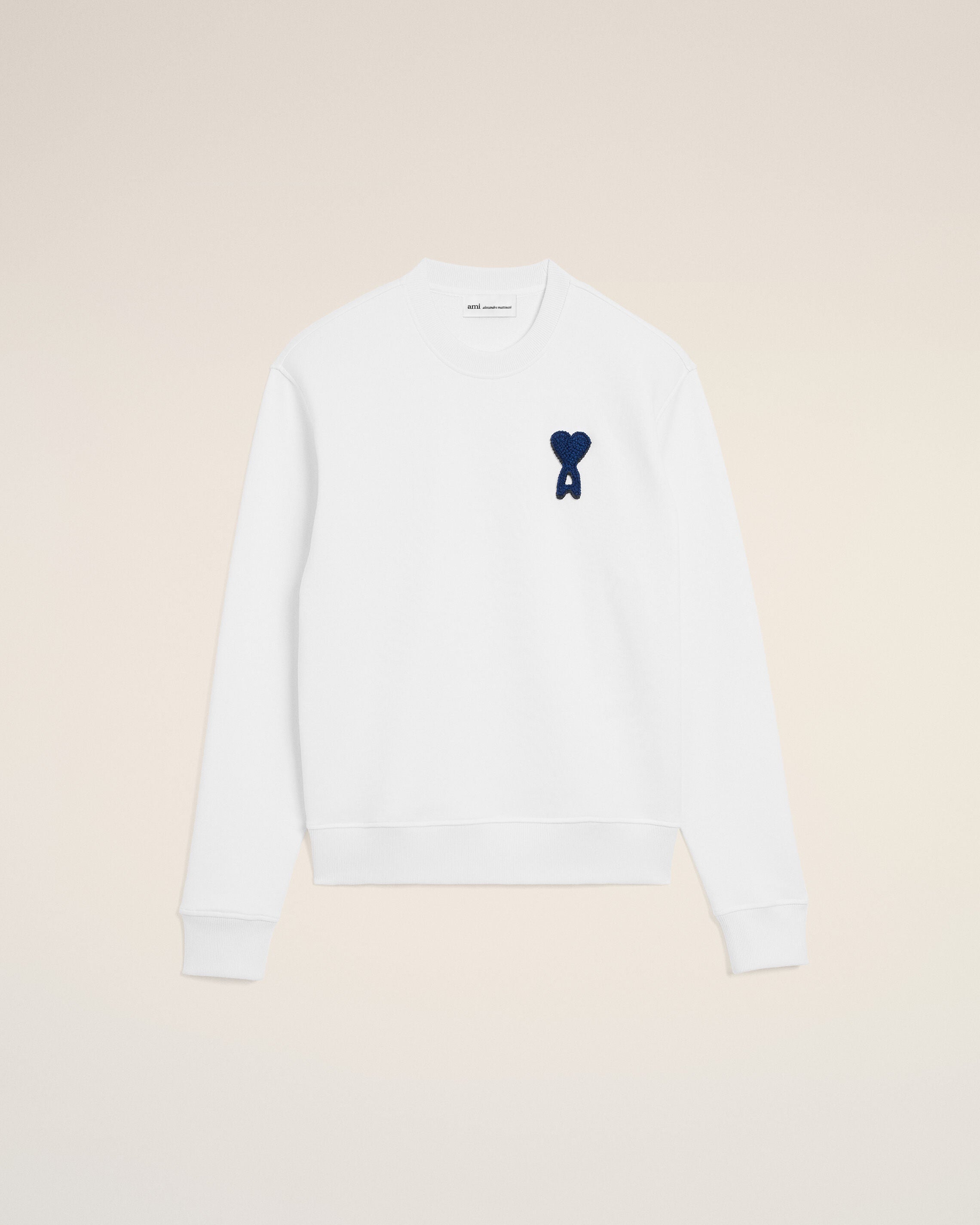 Sudadera de punto de algodón blanco/tinta Ami De Coeur | Ami Paris