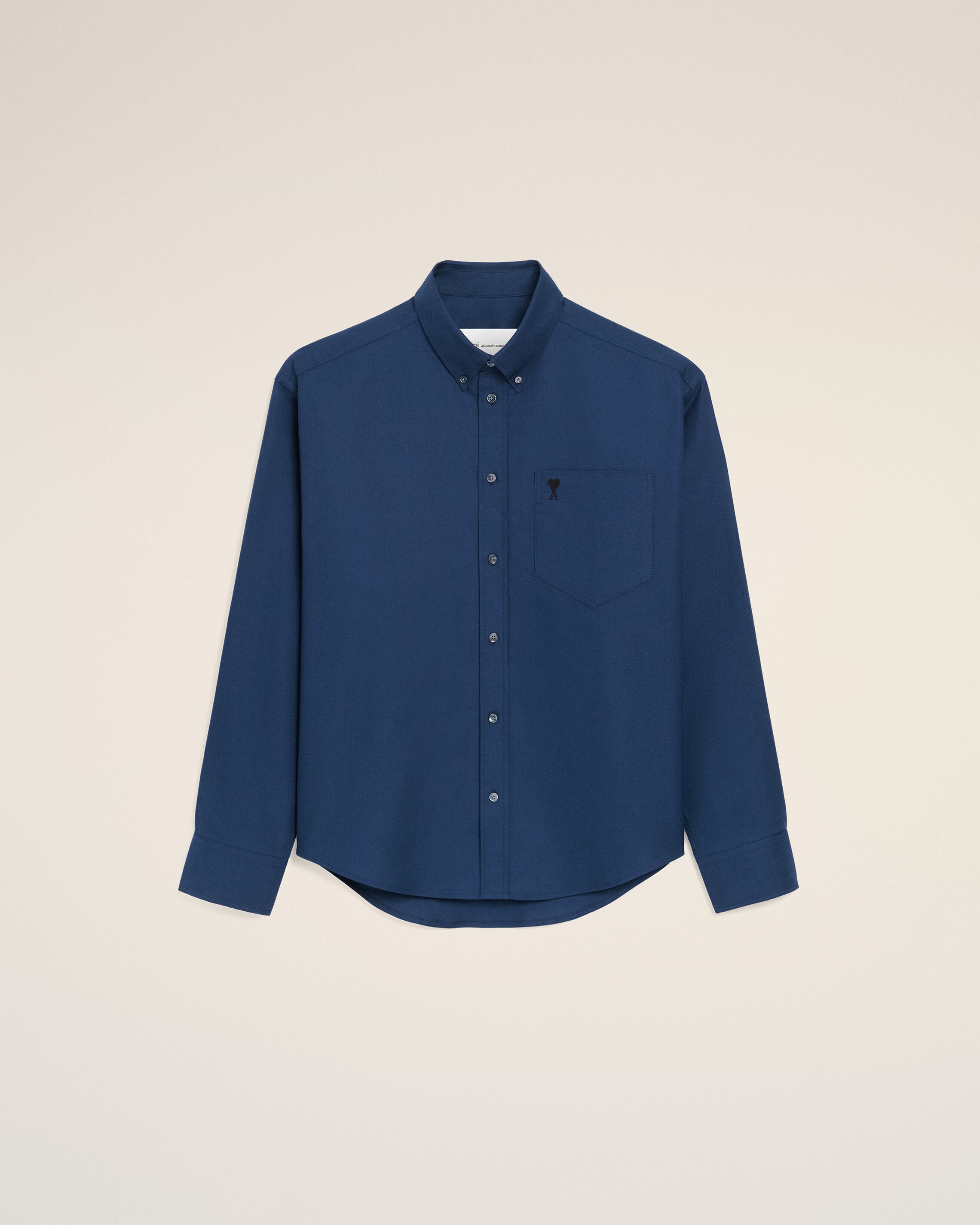 Camisa Ink Azul de Algodón con Estilo Boxy y Bordado Ami De Coeur | Ami Paris