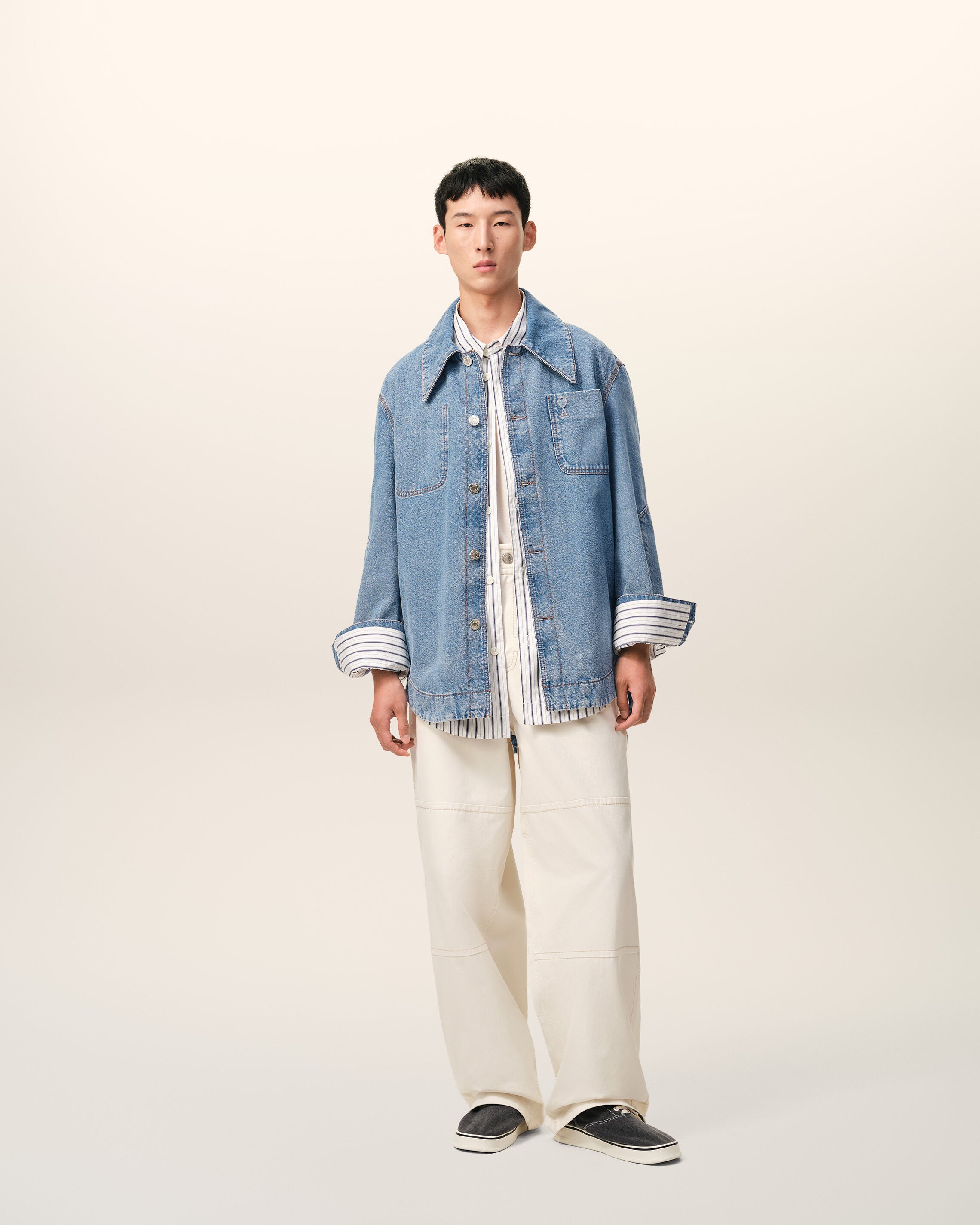 CHAMBA AZUL USADO Camisa Overshirt de algodón azul Ami De Coeur | Ami Paris