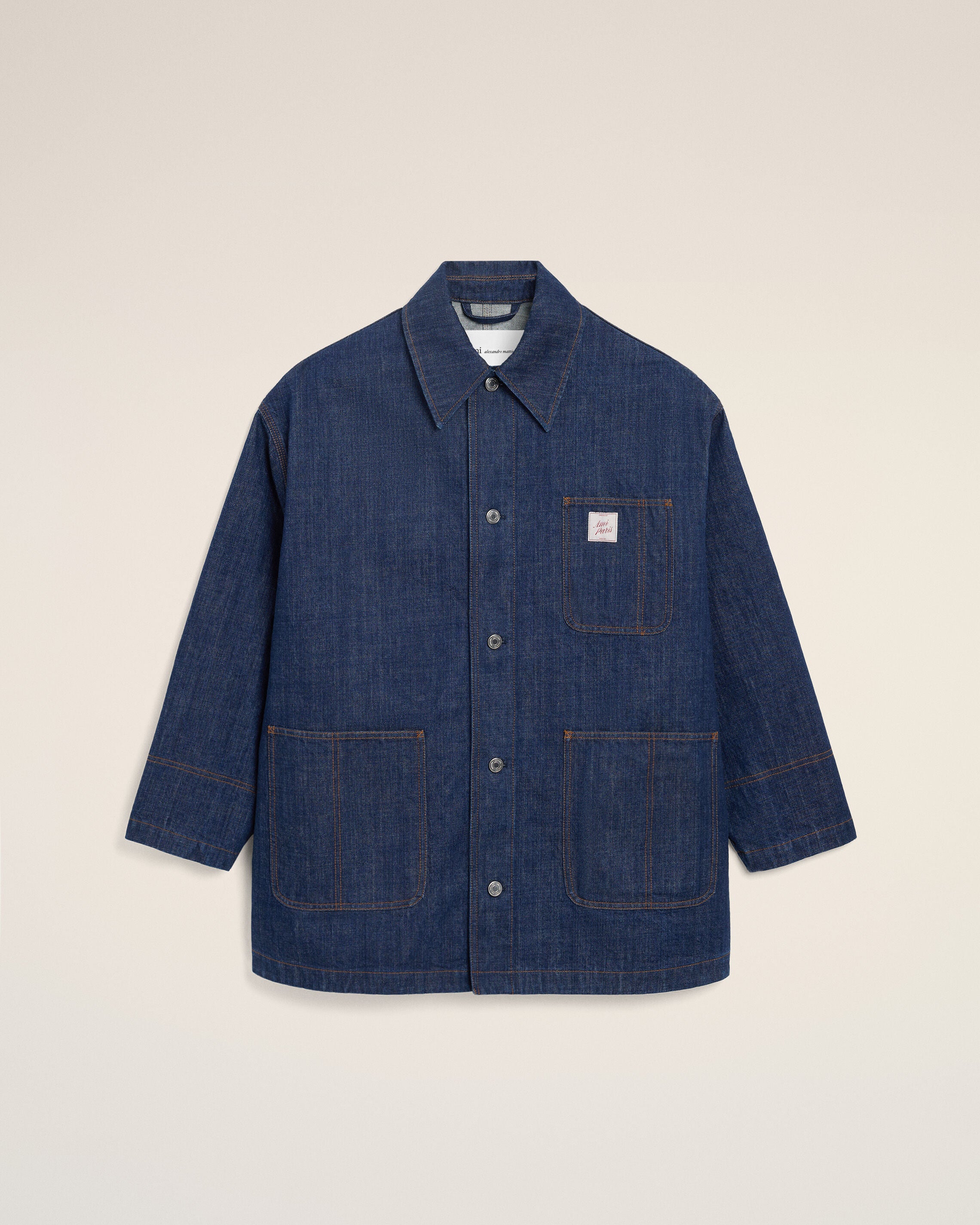 Chaqueta de trabajo en denim indigo natural | Ami Paris