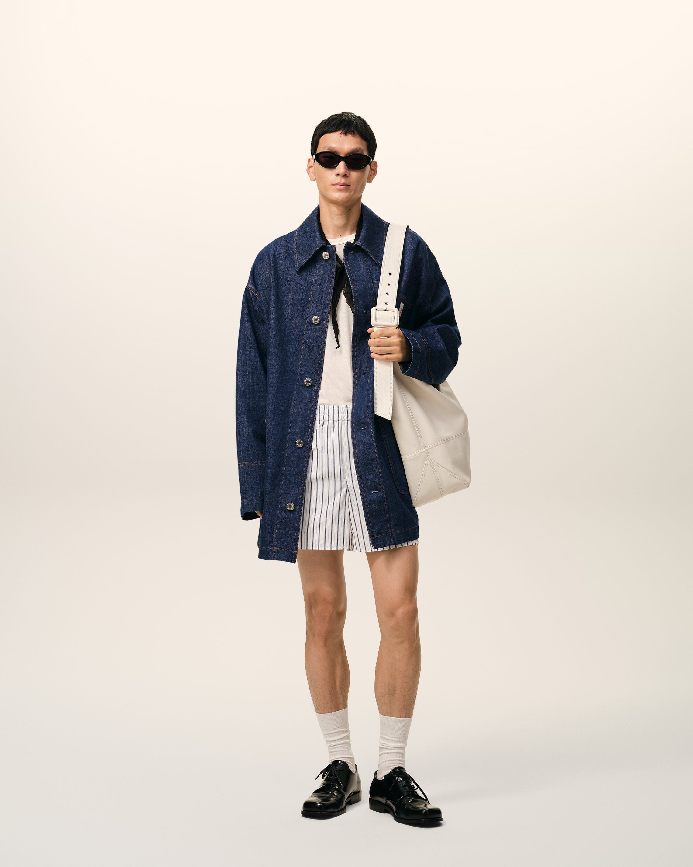 Chaqueta de trabajo en denim indigo natural | Ami Paris