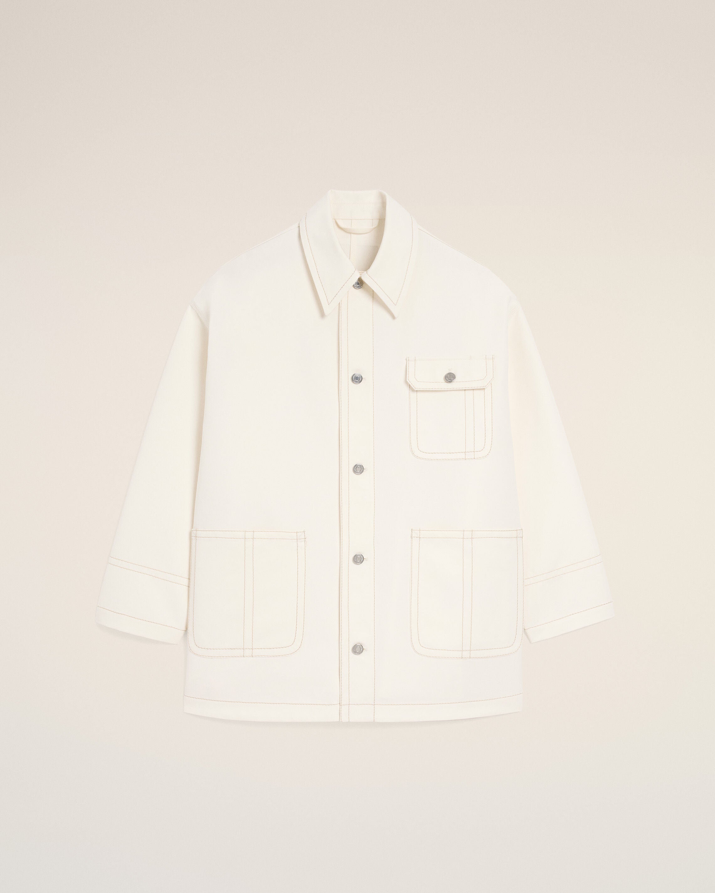 CHAQUETA DE TRABAJO BLANCA DE ALGODÓN | Ami Paris