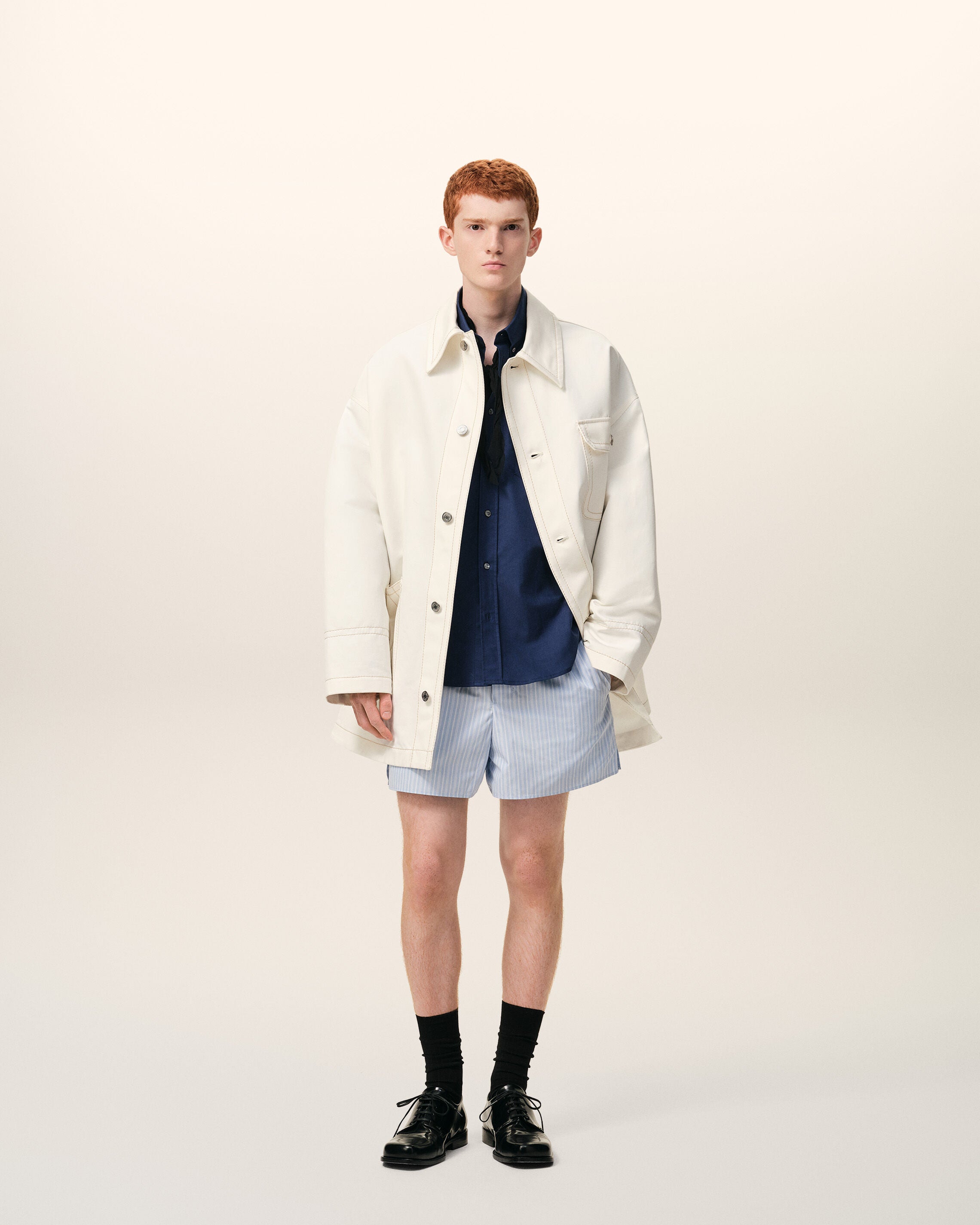 CHAQUETA DE TRABAJO BLANCA DE ALGODÓN | Ami Paris