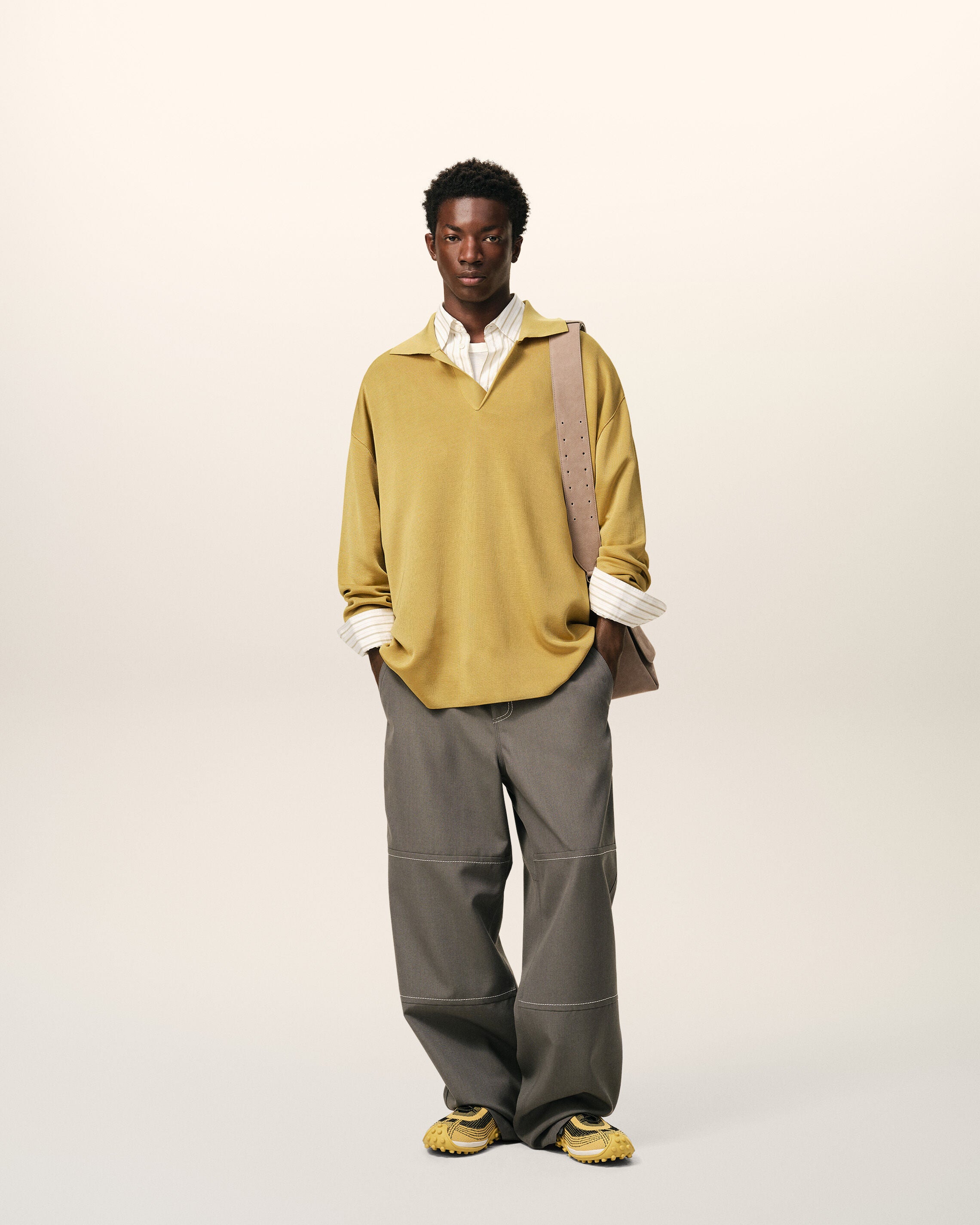POLO AMARILLO PASTEL de Lana de Manga Larga | Ami Paris