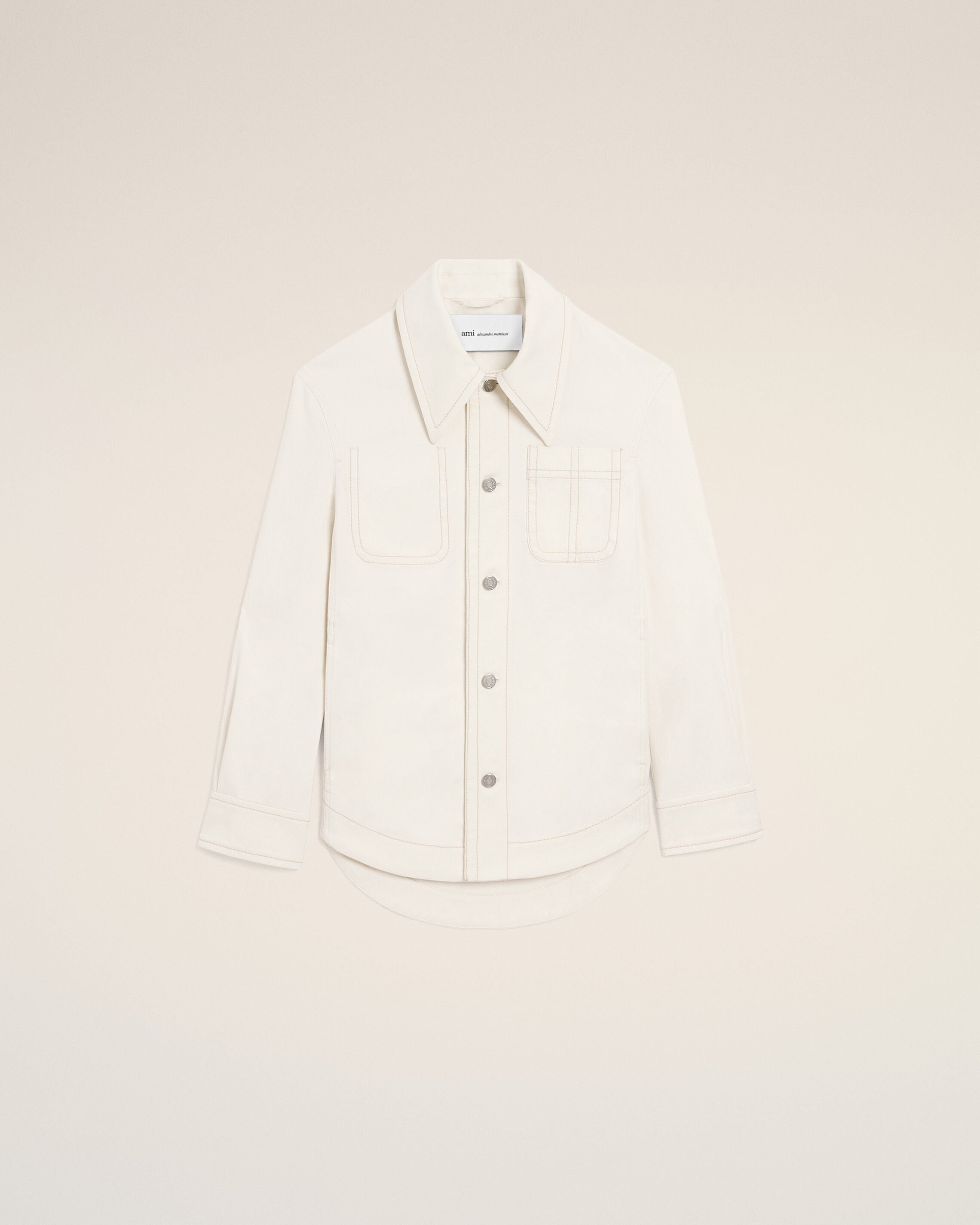CAMISA BLANCA Blanca de algodón trabajador con botones | Ami Paris