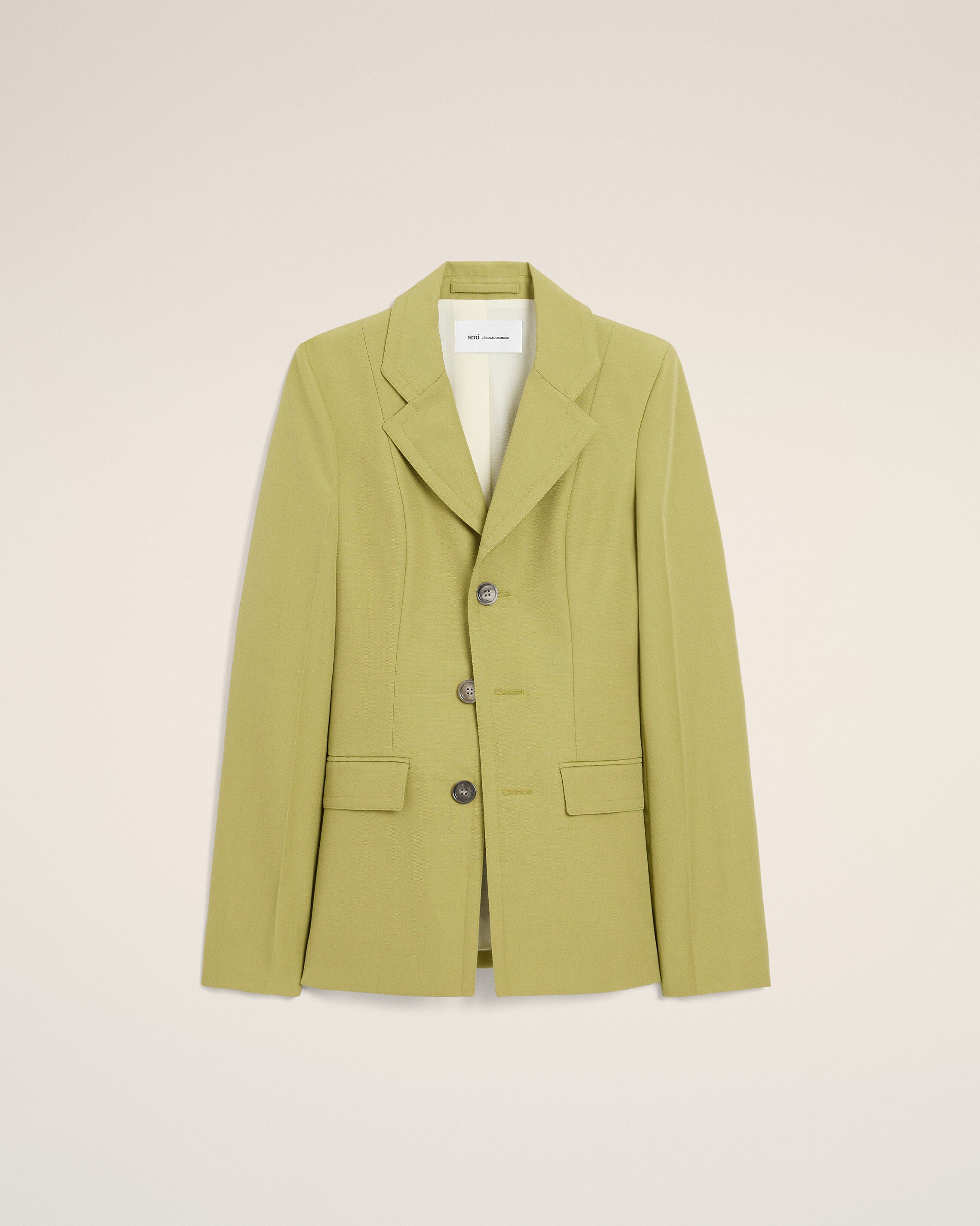 CHAQUETA AJUSTADA DE LANA NUEVA VERDE MATCHA | Ami Paris