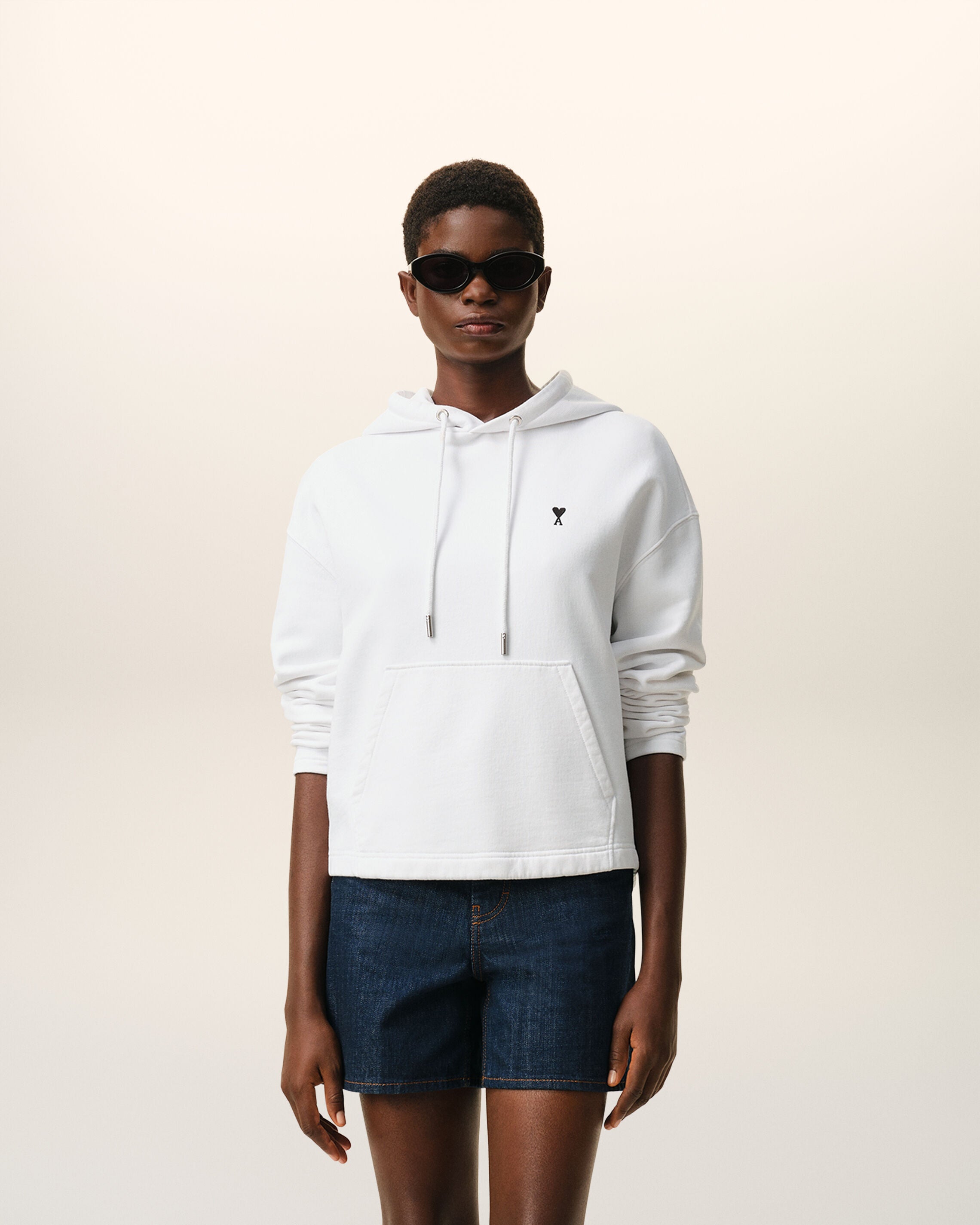 HOODIE AMI DE COEUR DE ALGODÓN BLANCO CON CONTRASTES BLANCOS | AMI PARIS