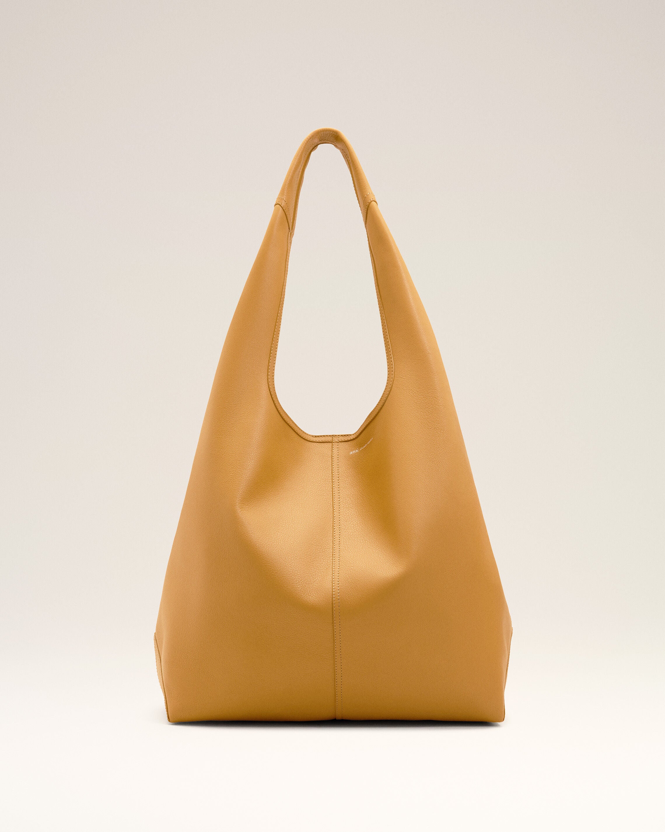 Bolso hobo Etienne de cuero Taurillon amarillo HONEY | Ami Paris