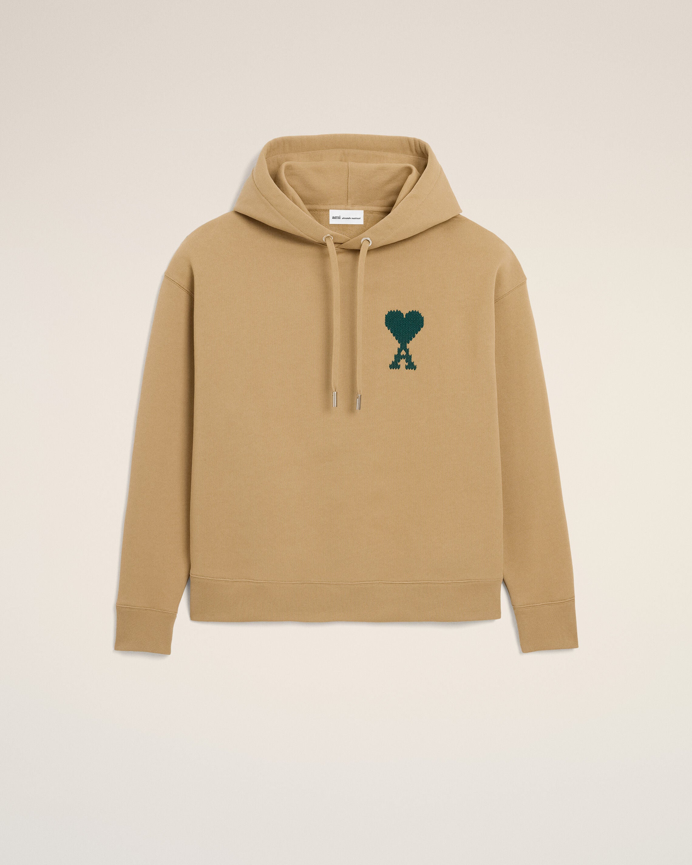 CAMEL / EVERGREEN Sudadera Ami De Coeur de algodón beige | Ami Paris