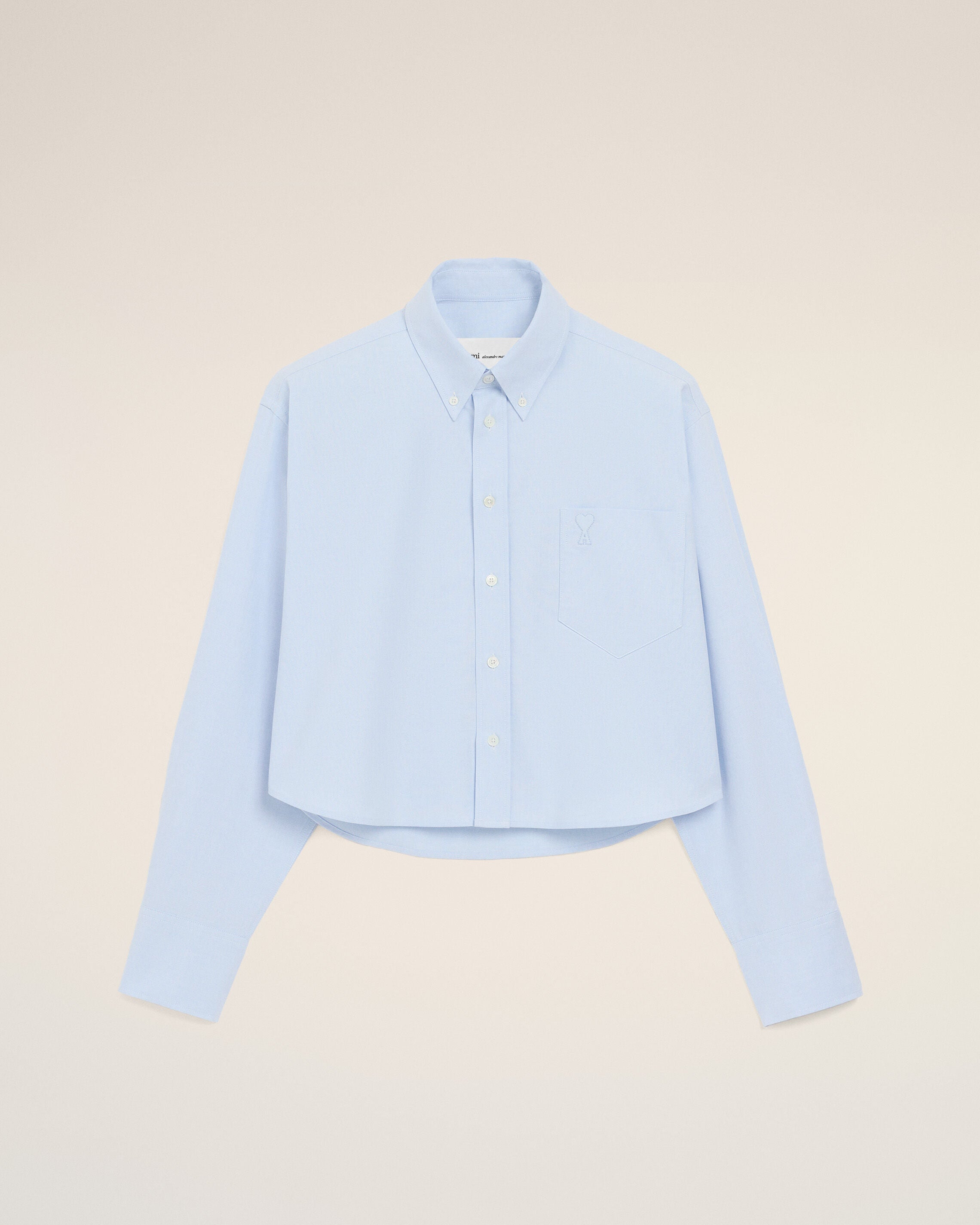 CAMISA CORTA AMI DE COEUR AZUL CIÉLICO DE ALGODÓN | AMI PARIS